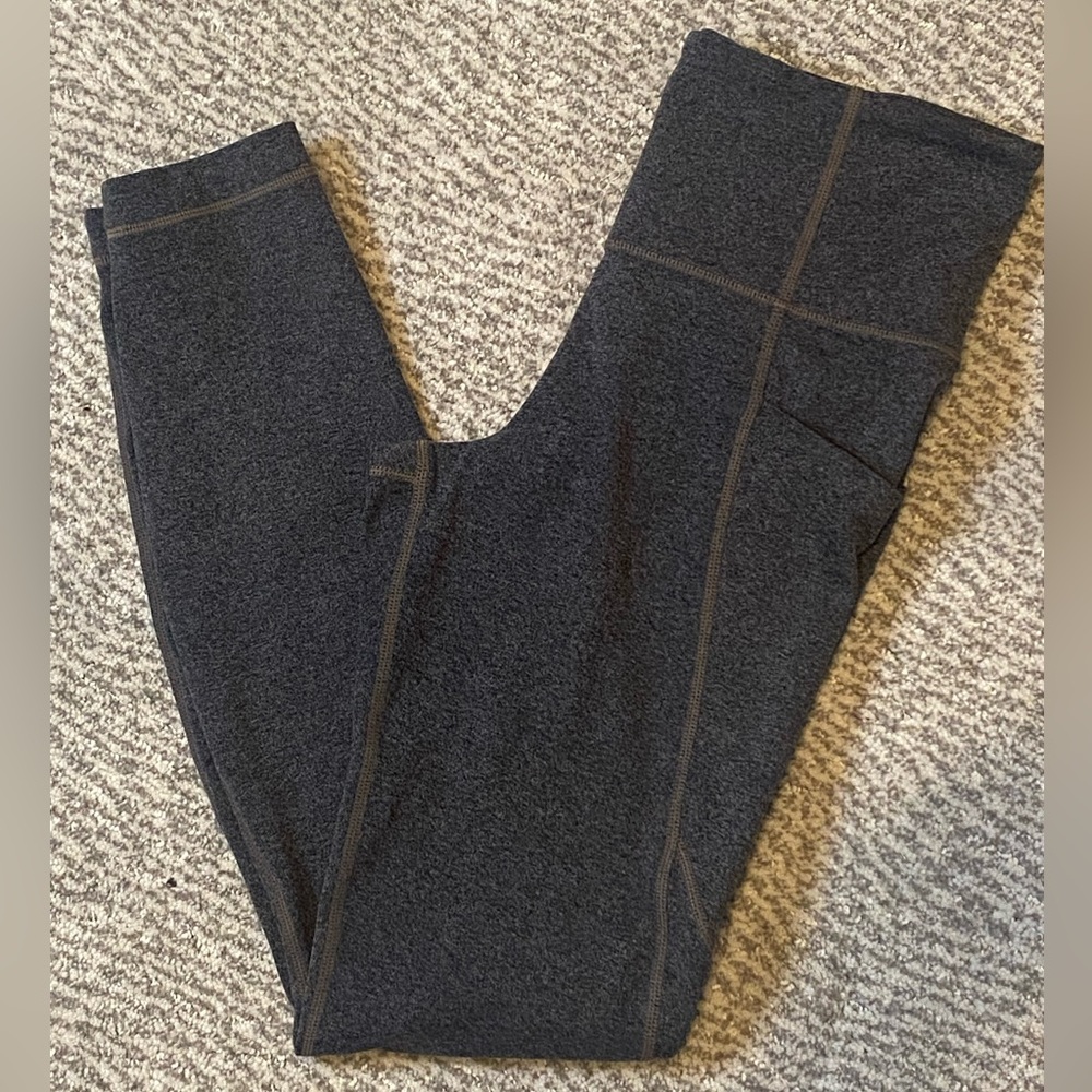 Athleta High Rise Leggings Women’s Small Gray Athletic Pants With Pockets